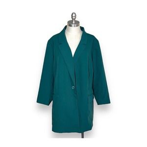 Eloquii Blazer Emerald Green Size 26 Plus Size Career Business Jacket Suit